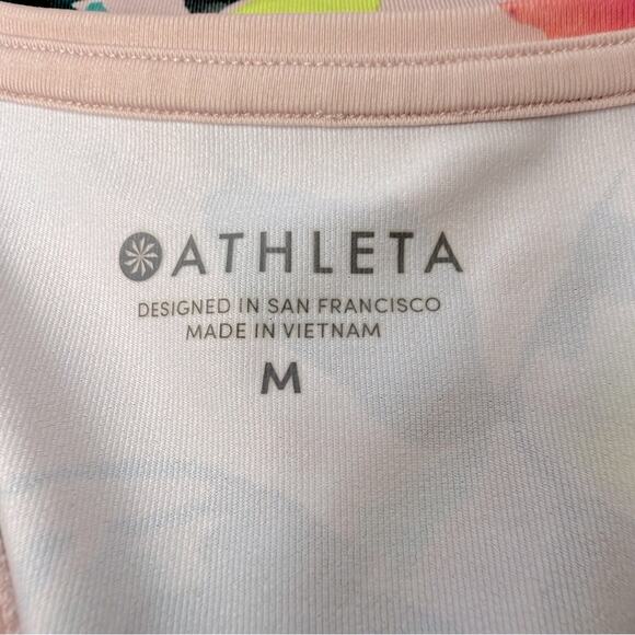 ATHLETA Shanti Womens Sz M Tank Top Pink Floral Racerback Athleisure Yoga - Picture 11 of 14